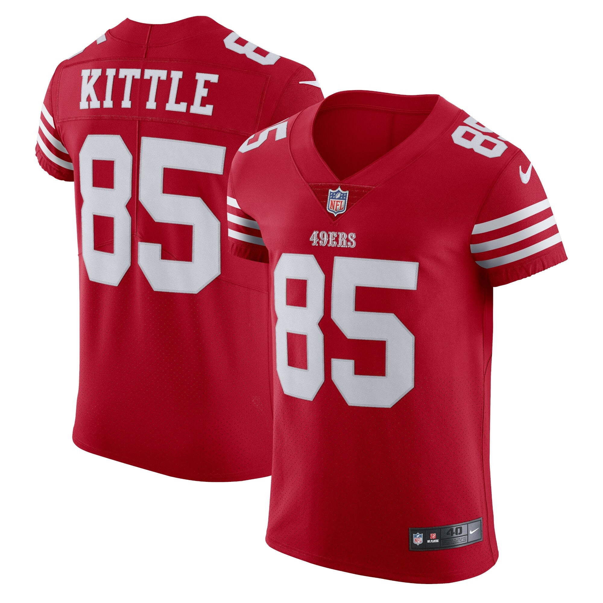 George Kittle San Francisco 49ers scarlet Vapor jersey