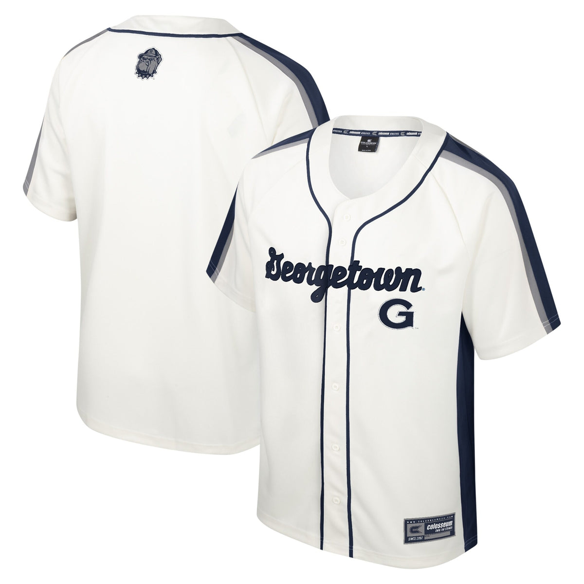 Colosseum Ruth Button-up Georgetown Hoyas cream jersey