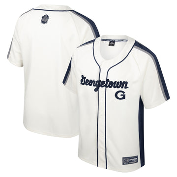 Colosseum Ruth Button-up Georgetown Hoyas cream jersey