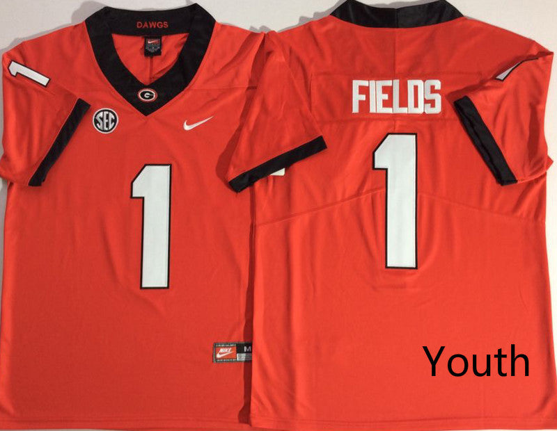 Justin Fields Georgia Bulldogs red jersey
