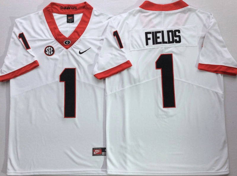 Justin Fields Georgia Bulldogs white jersey