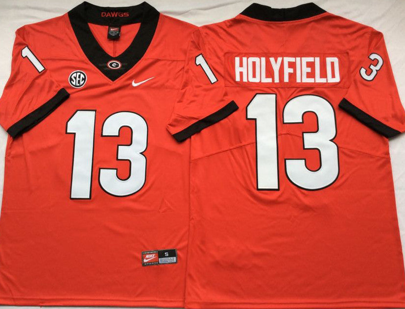 Elijah Holyfield Georgia Bulldogs red jersey