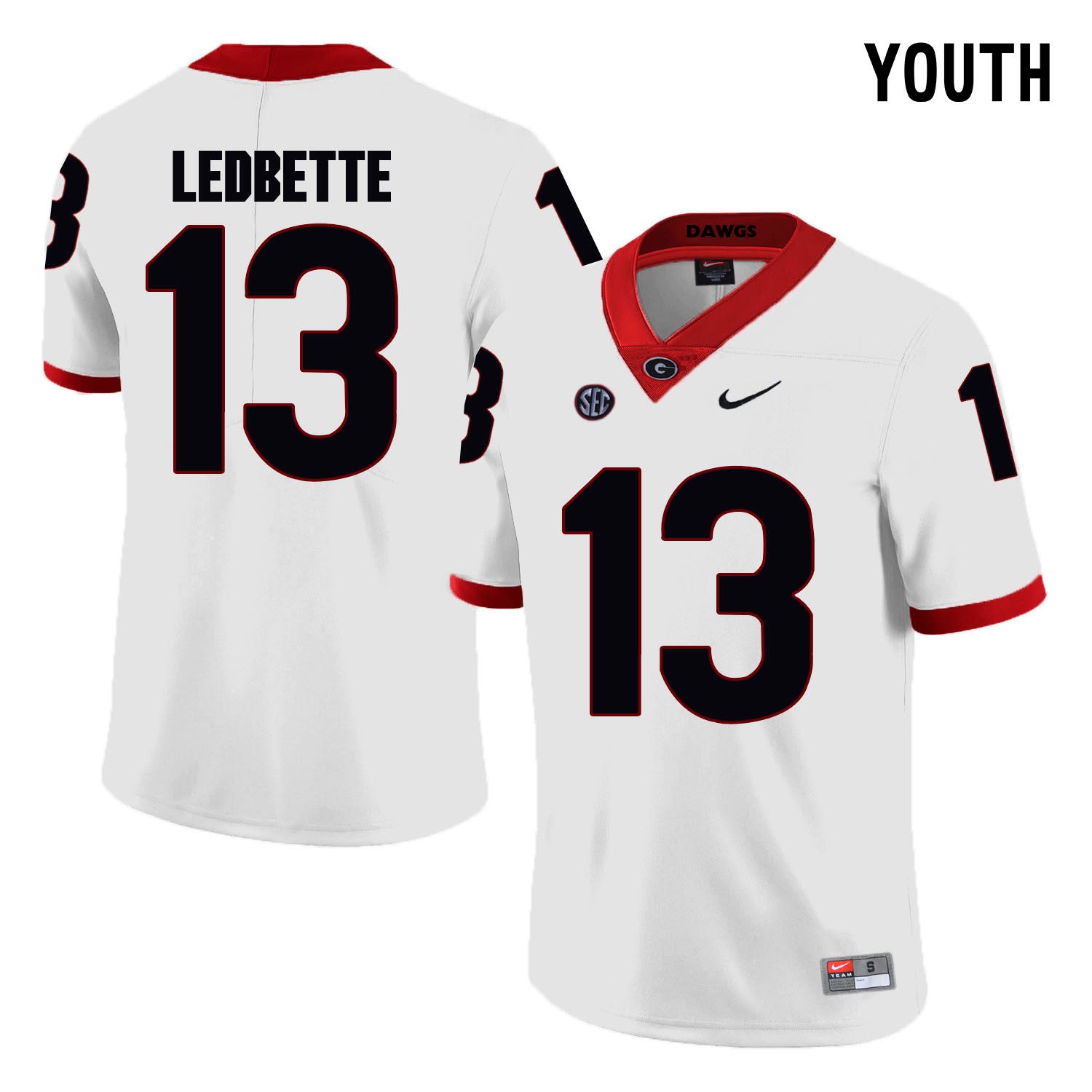 Jonathan Ledbetter Georgia Bulldogs white jersey