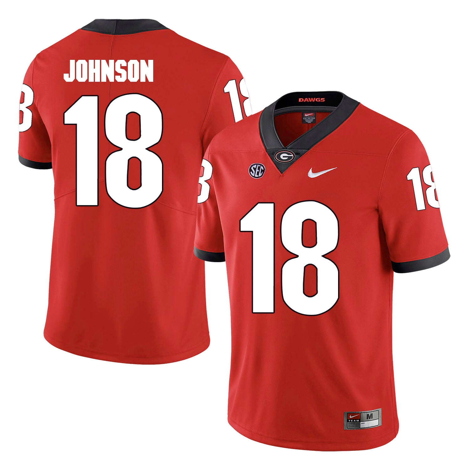Netori Johnson Georgia Bulldogs red jersey