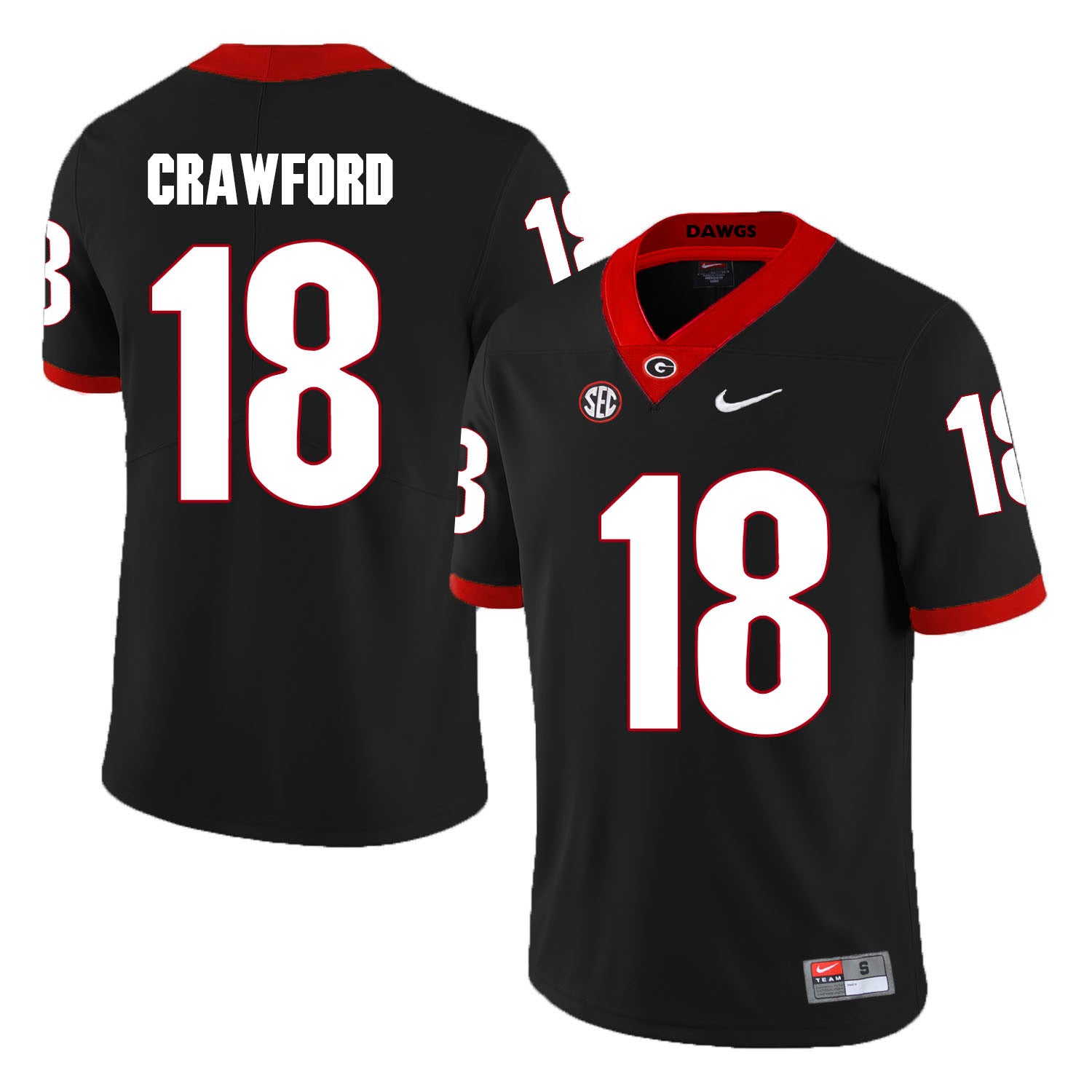 Ricardo Crawford Georgia Bulldogs black jersey