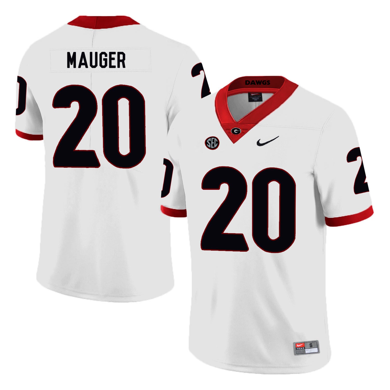 Quincy Mauger Georgia Bulldogs white jersey