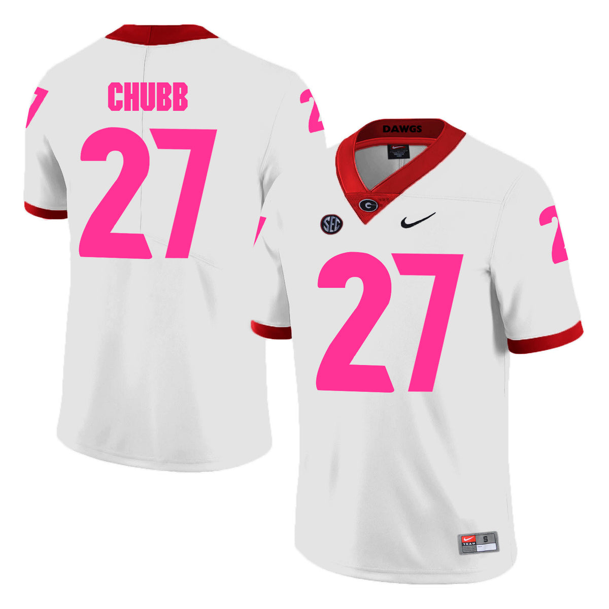Nick Chubb Georgia Bulldogs white jersey