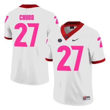 Nick Chubb Georgia Bulldogs white jersey