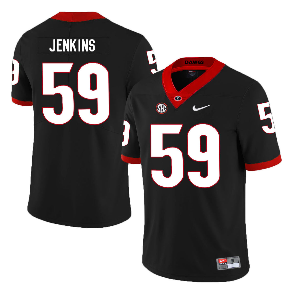 Jordan Jenkins Georgia Bulldogs black jersey