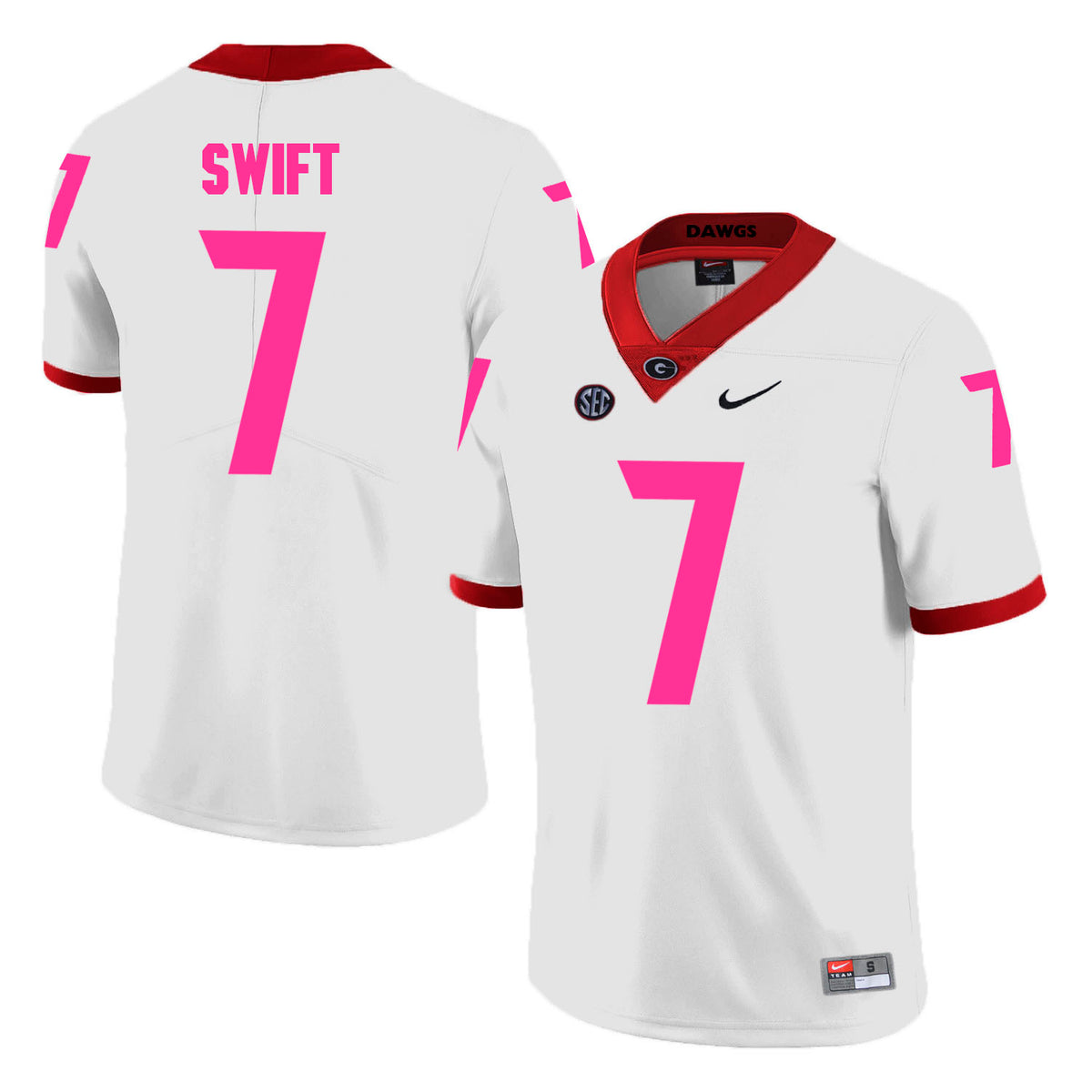 D'Andre Swift Georgia Bulldogs white jersey