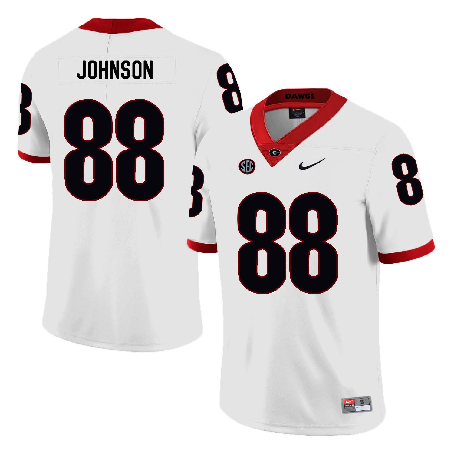Toby Johnson Georgia Bulldogs white jersey