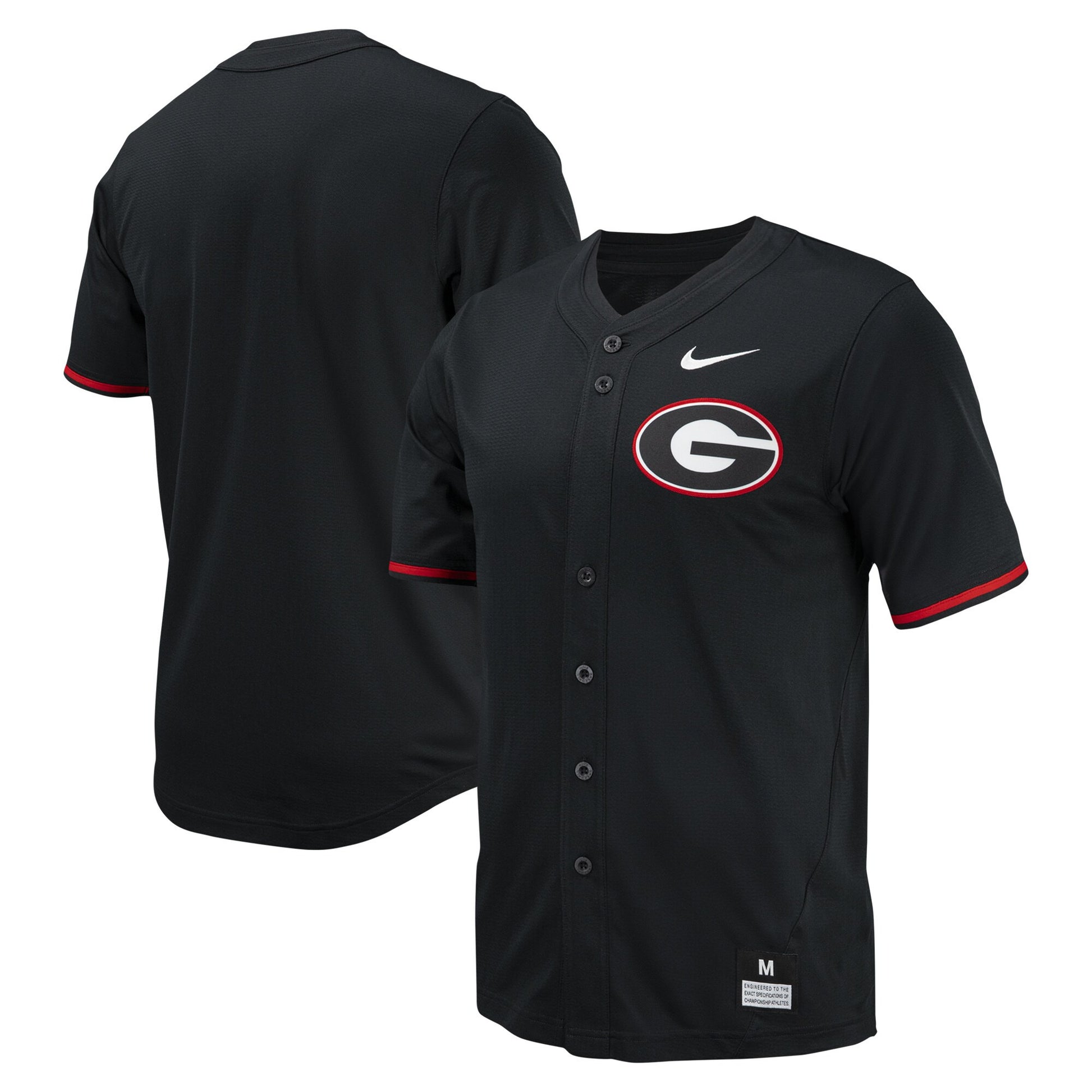 Full-button Georgia Bulldogs black jersey