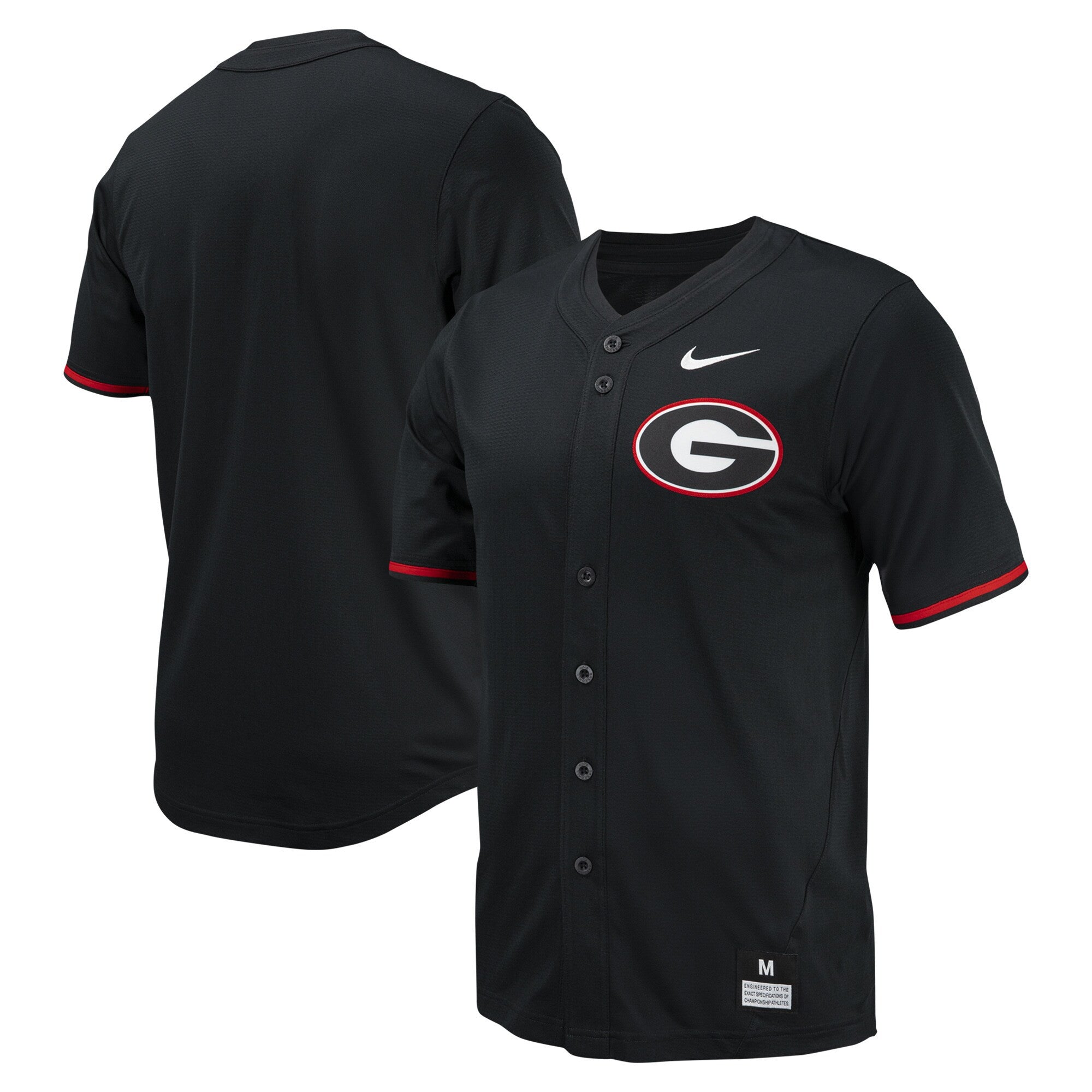 Full-button Georgia Bulldogs black jersey