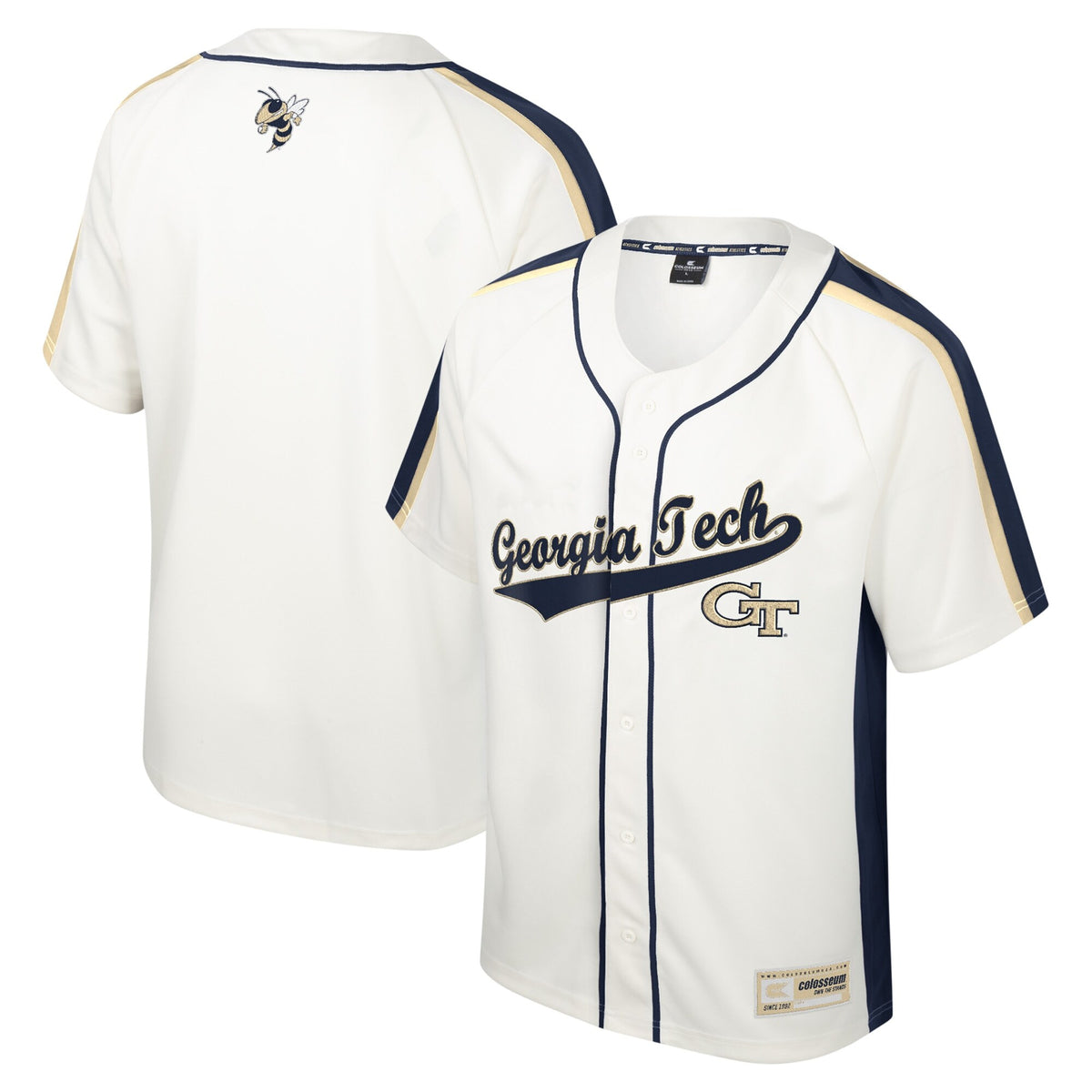 Colosseum Ruth Button-up Georgia Tech Yellow Jackets cream jersey