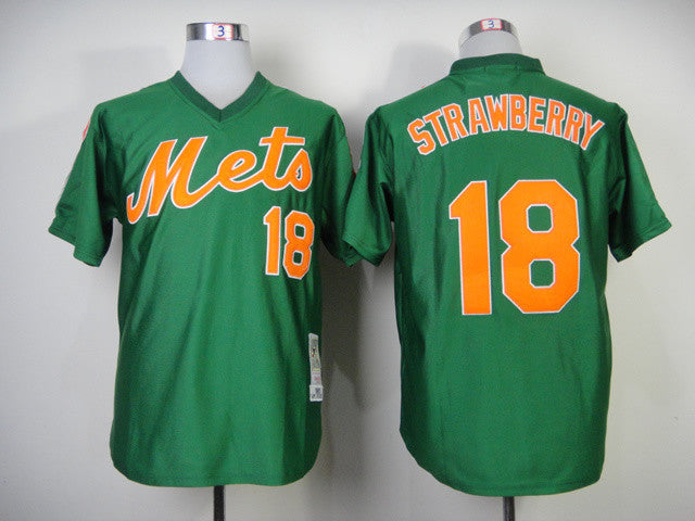 Strawberry New York Mets green Throwback jersey