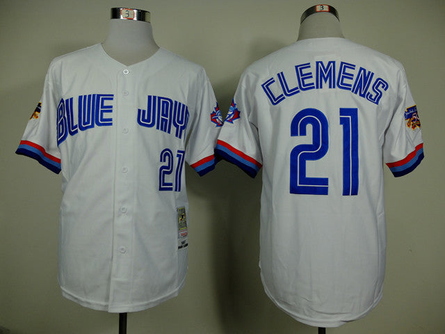 Clemens Toronto Blue Jays white Throwback jersey
