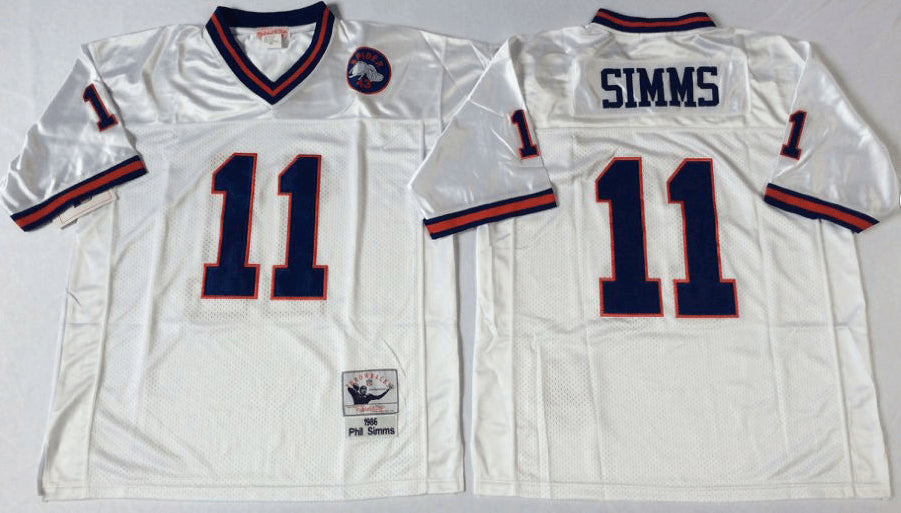 Phil Simms New York Giants white Throwback jersey