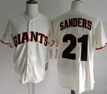Deion Sanders San Francisco Giants cream Throwback jersey