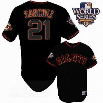 Freddy Sanchez Cool Base San Francisco Giants black jersey