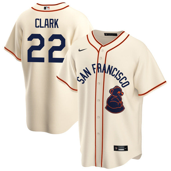 Jack Clark San Francisco Giants cream Throwback jersey