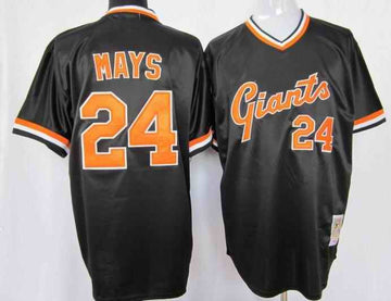 Willie Mays San Francisco Giants black jersey