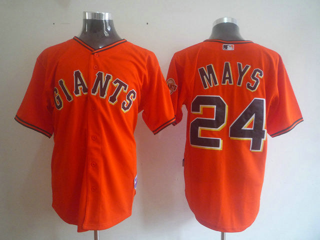 Willie Mays San Francisco Giants orange jersey