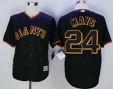 Willie Mays San Francisco Giants black jersey