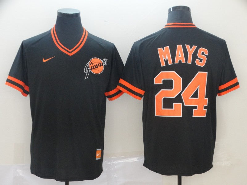 Willie Mays San Francisco Giants black Throwback jersey