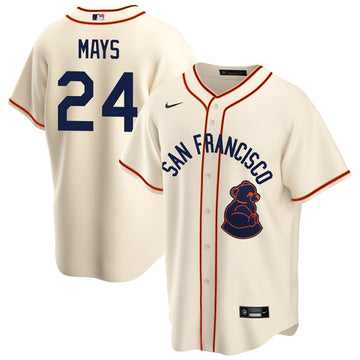 Willie Mays San Francisco Giants cream Throwback jersey