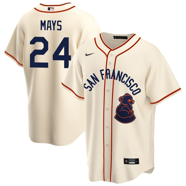 Willie Mays San Francisco Giants cream Throwback jersey