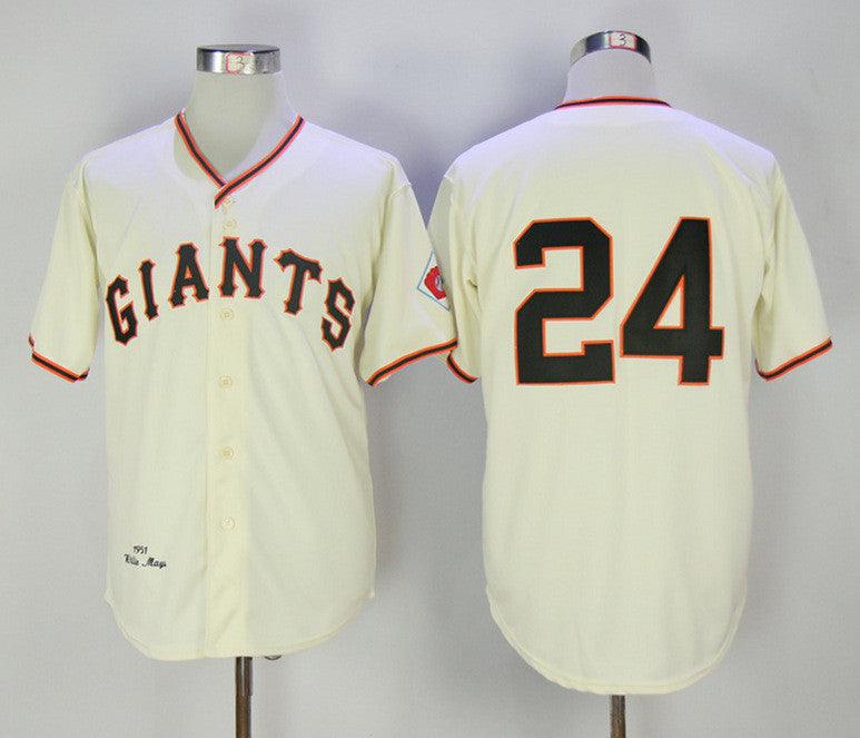 Willie Mays San Francisco Giants cream Throwback jersey