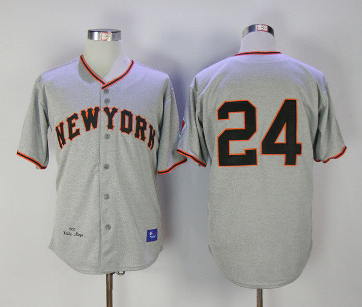 Willie Mays San Francisco Giants grey Throwback jersey