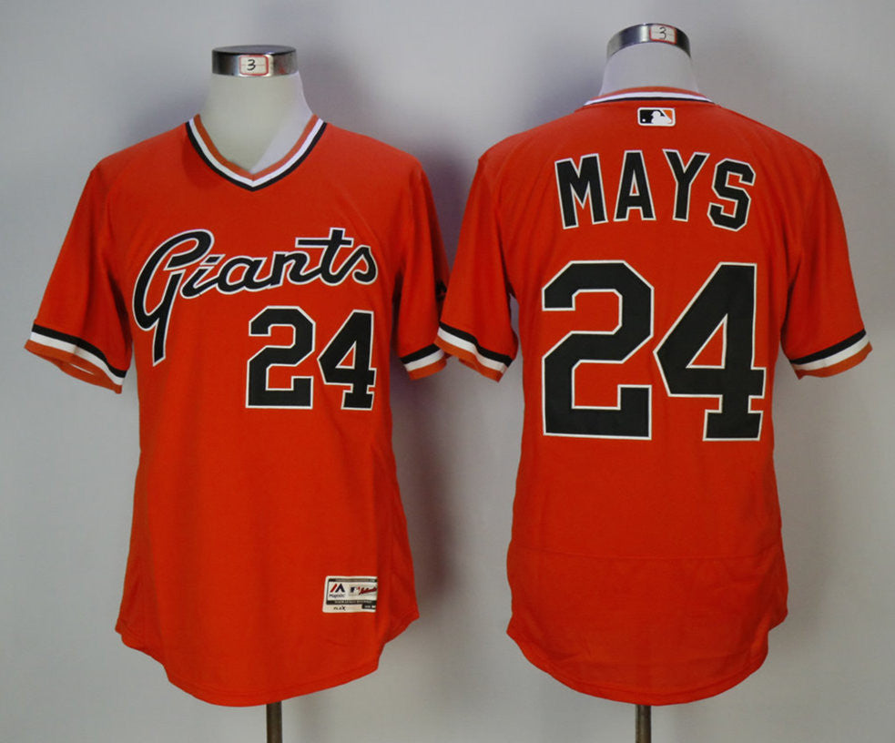Willie Mays San Francisco Giants orange jersey