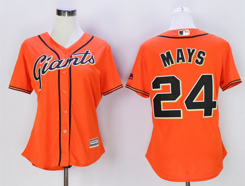 Willie Mays San Francisco Giants orange jersey