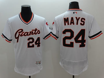 Willie Mays San Francisco Giants white Throwback jersey
