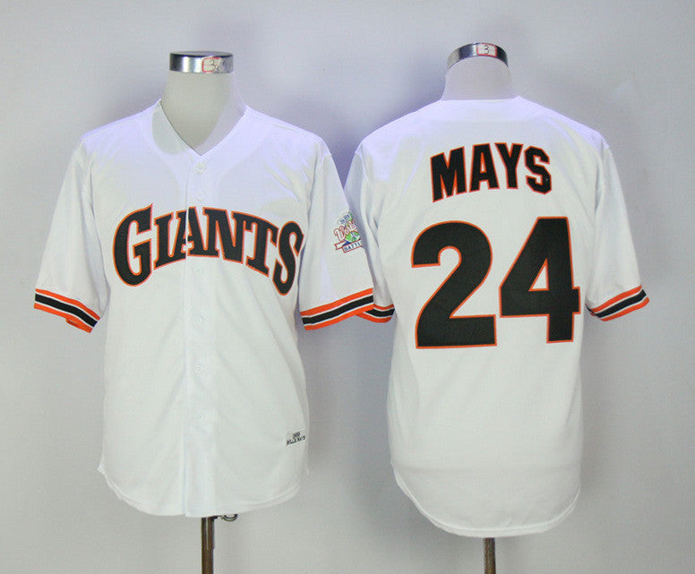 Willie Mays San Francisco Giants white Throwback jersey