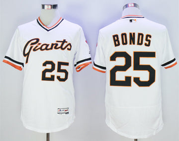 Barry Bonds San Francisco Giants white Throwback jersey