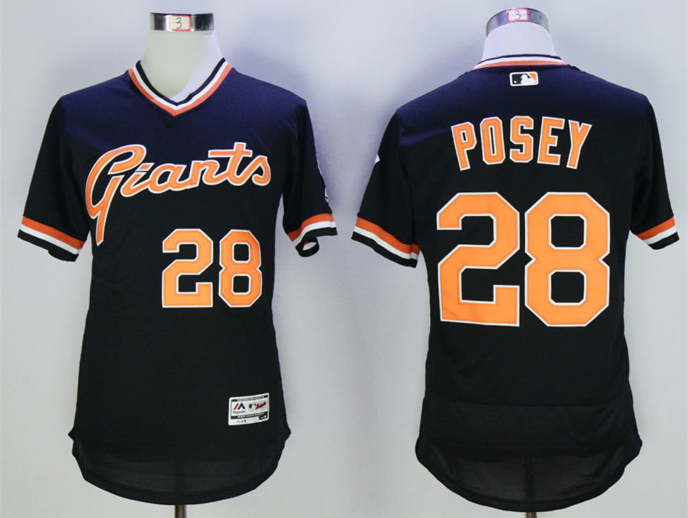 Buster Posey San Francisco Giants black Throwback jersey