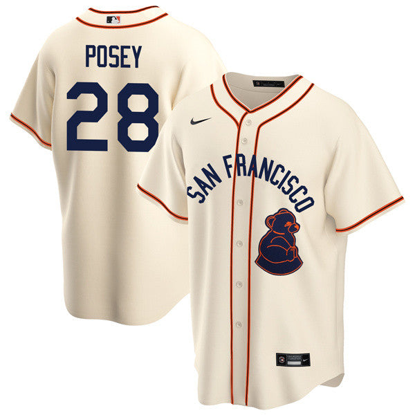 Buster Posey San Francisco Giants cream Throwback jersey