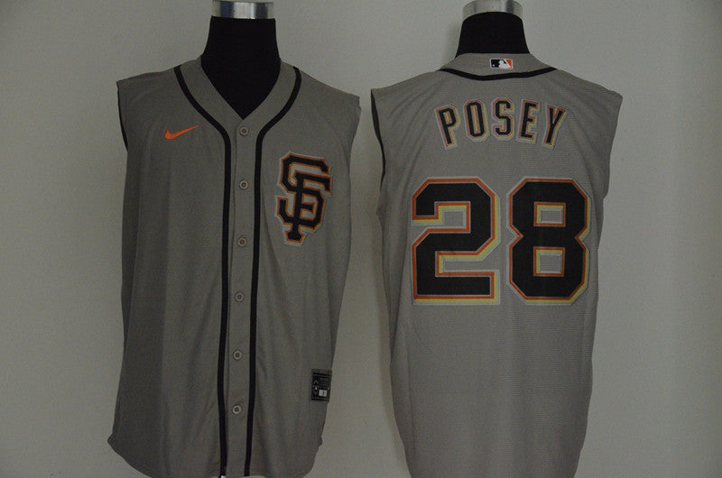 Buster Posey San Francisco Giants gray jersey