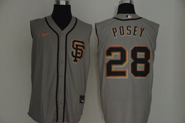 Buster Posey San Francisco Giants gray jersey