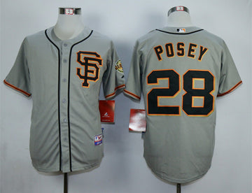 Buster Posey San Francisco Giants grey jersey