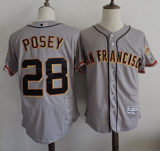 Buster Posey San Francisco Giants grey jersey