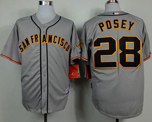 Buster Posey San Francisco Giants grey Road jersey