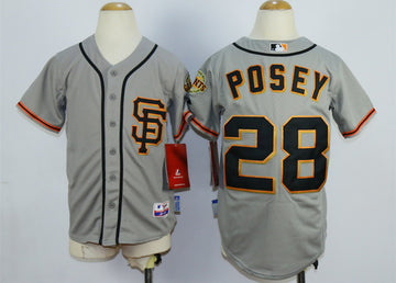 Buster Posey San Francisco Giants grey jersey
