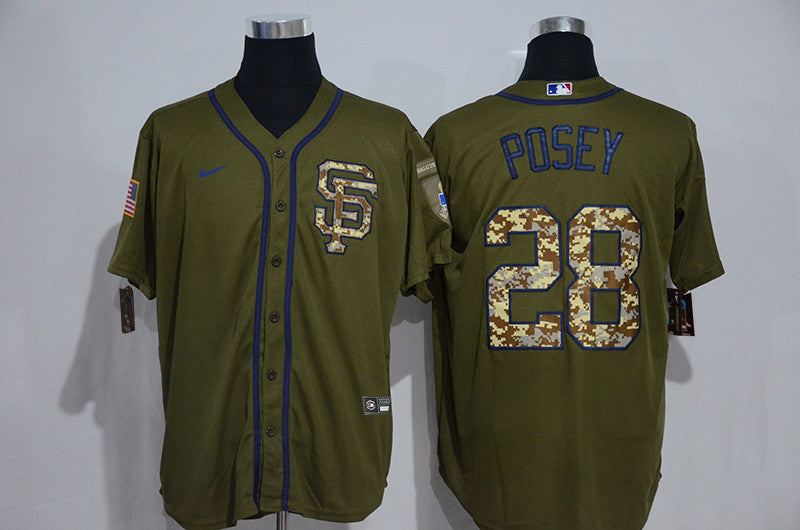 Buster Posey San Francisco Giants olive jersey
