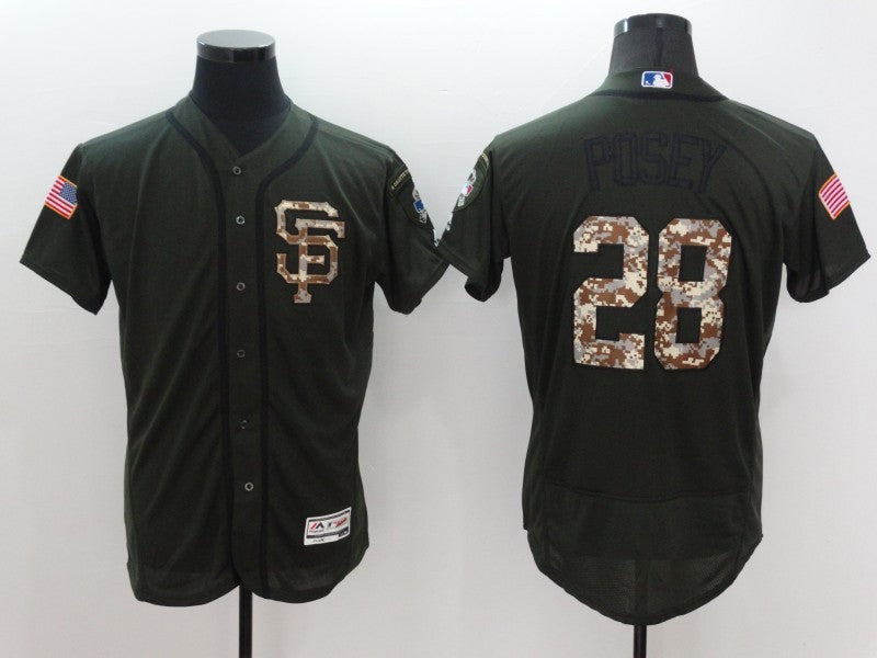 Buster Posey San Francisco Giants olive jersey