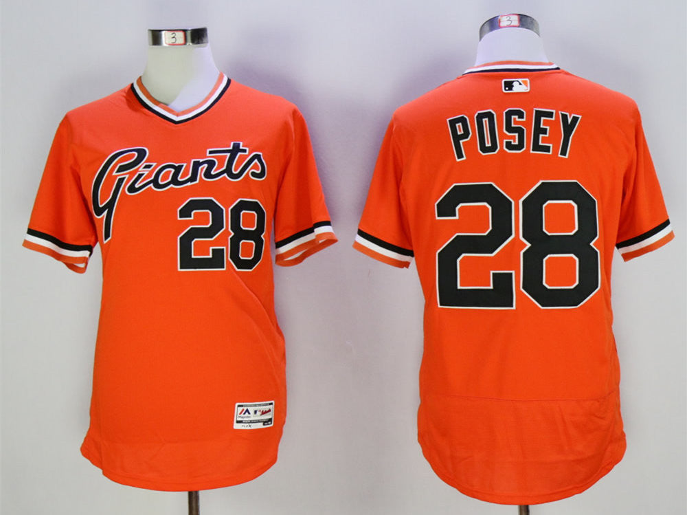 Buster Posey San Francisco Giants orange Throwback jersey