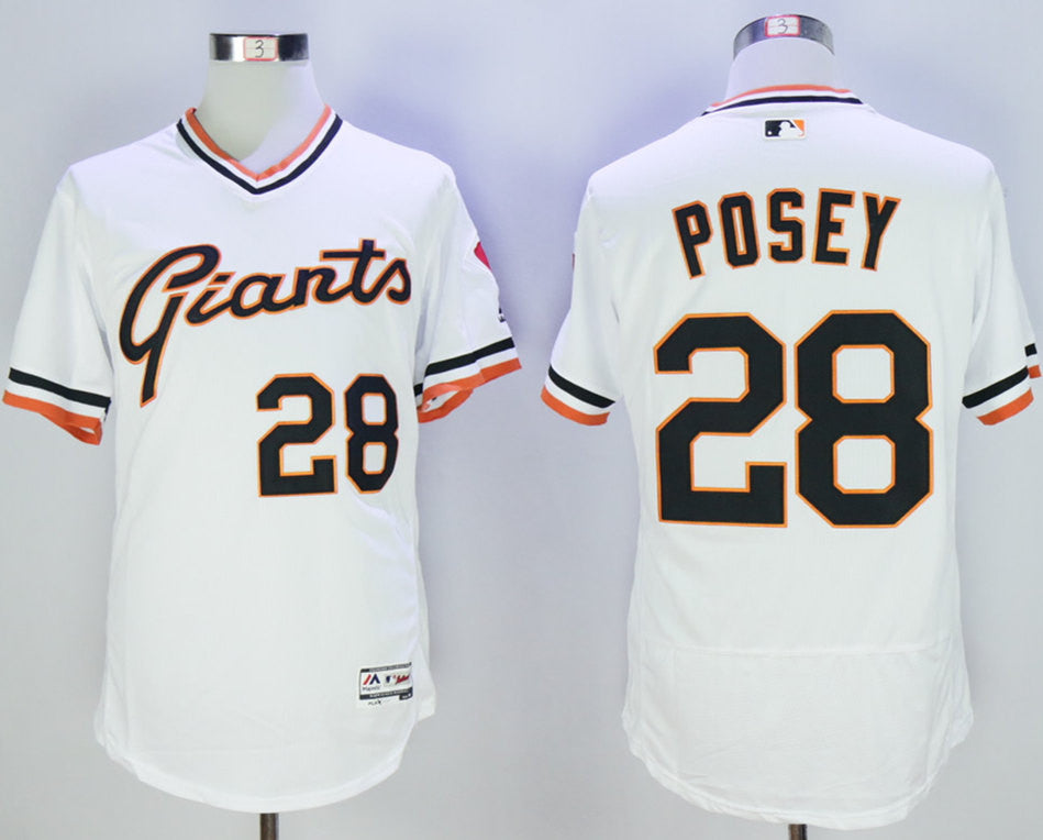 Buster Posey San Francisco Giants white Cooperstown jersey