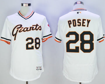Buster Posey San Francisco Giants white Cooperstown jersey